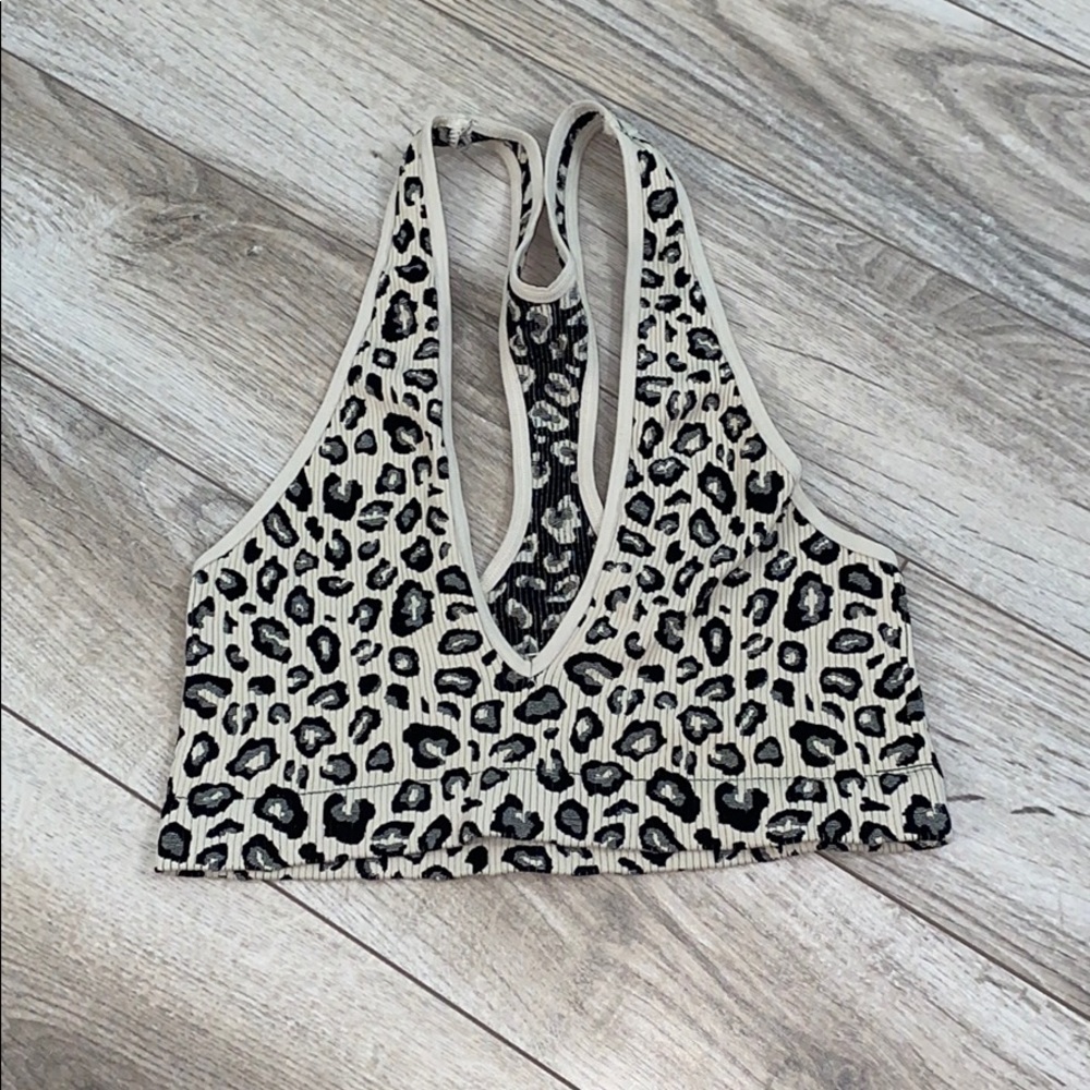 free people leopard print sports bra